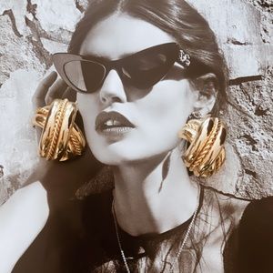 Statement vintage gold earrings